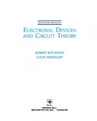 Electronic Devices And Circuit Theory - Boylestad And Nashelsky
