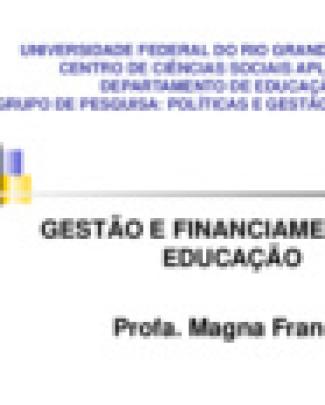 Gestão E Financiamento Da Educação - Estrutura