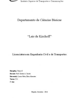 Leis De Kirchhoff (relatório)