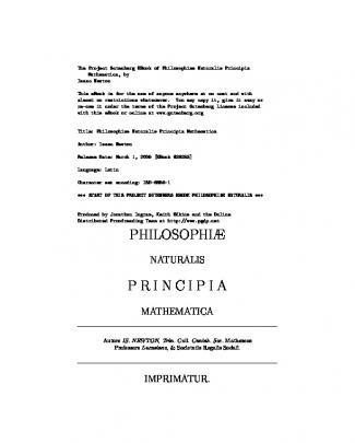 Philosophiae Naturalis Principia Mathetics