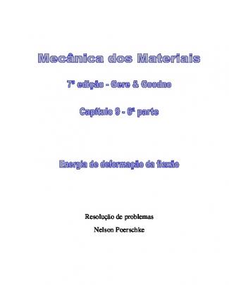 Deflexão Em Vigas, Energia De Deformação Da Flexão, Gere, 7ª Edição, Exercícios...