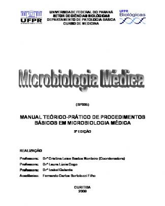 Manual De Microbiologia - 2010 (atualização Fev)