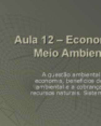 Phd2218 - I...al - Slides - Aula 12 - Economia E Meio Ambiente Rev-2007