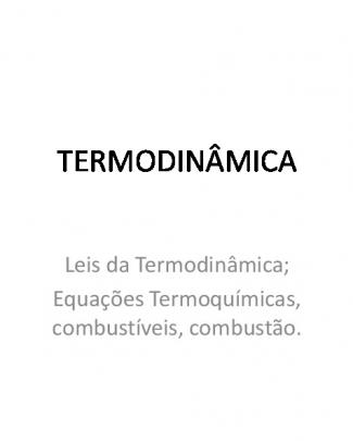 Termodinâmica Química