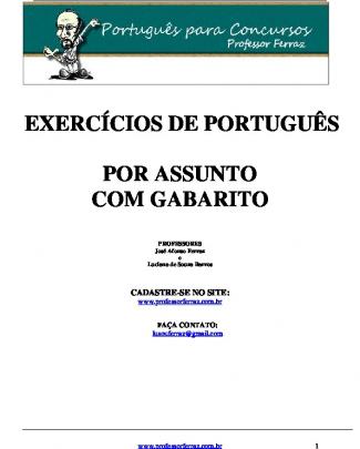Apostila De Exercícios De Português Para Concurso