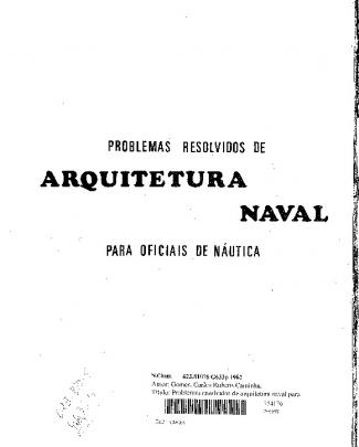 Problemas Resolvidos De Arquitetura Naval Para Oficiais De Náutica Comte. Caminha