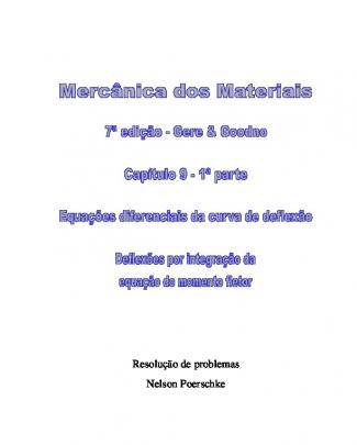 Deflexão Em Vigas, Deflexão Por Integração Do Momento Fletor, Gere, 7ª Edição,...