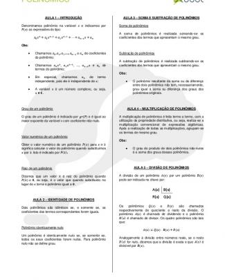 Resumos De Matemática Do Descomplica - Matematica - Polinomios - V01