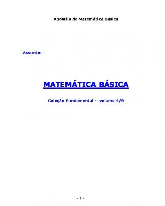 Matemática Básica Coleção Fundamental 4