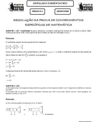 D5 Exm - Matemática Com Resolução