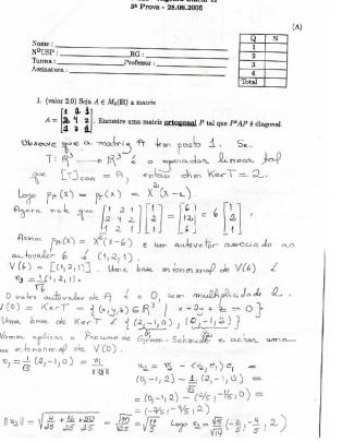 Terceira Prova Algebra Linear 2 - 2005 Va
