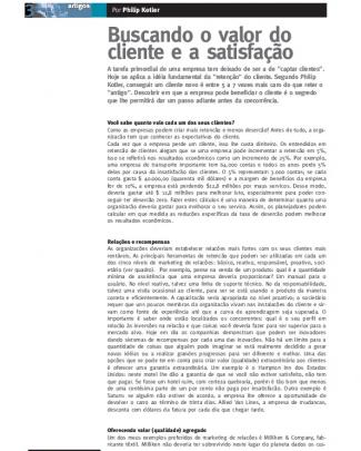 Philip Kotler - Buscando O Valor Do Cliente E A Satisfação