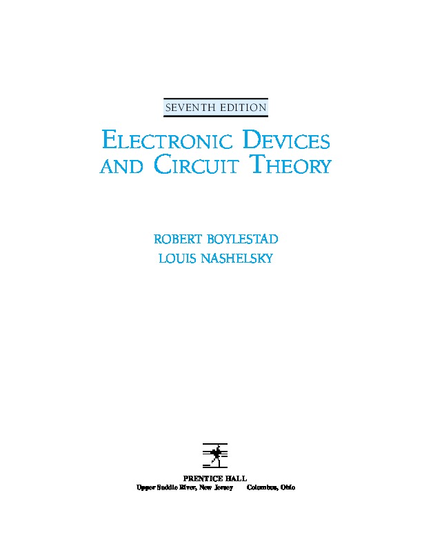 Electronic Devices And Circuit Theory Boylestad And Nashelsky Id